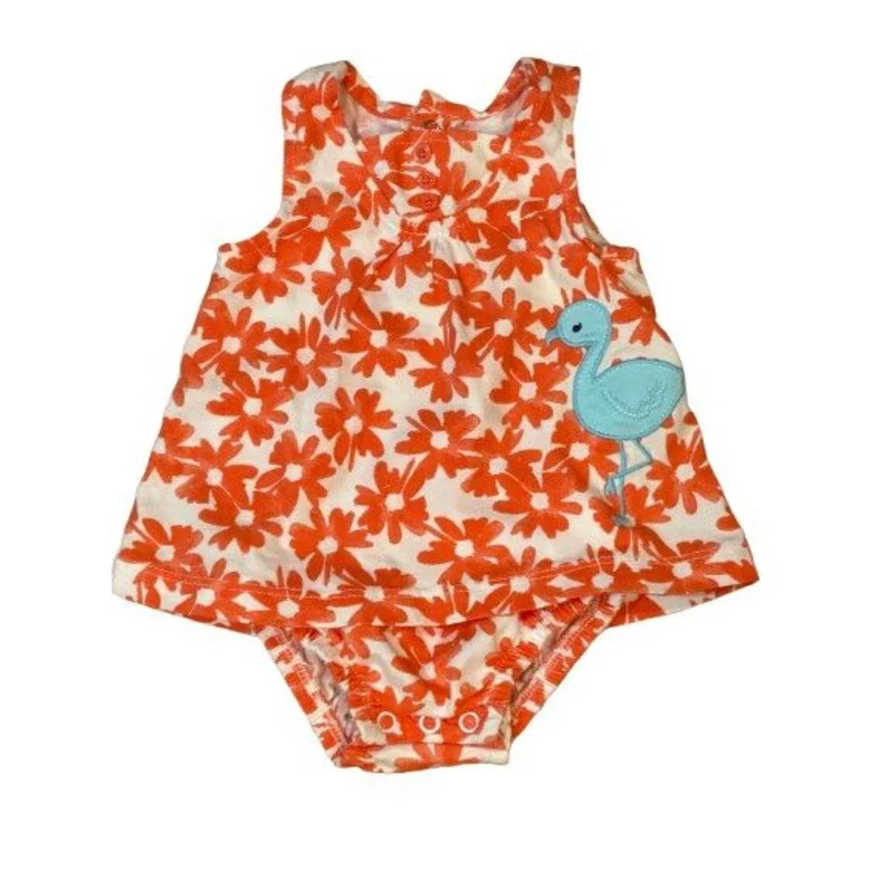 Baby Girl's 0-3 Month Sleeveless Bodysuit Dress Carter's Cotton
